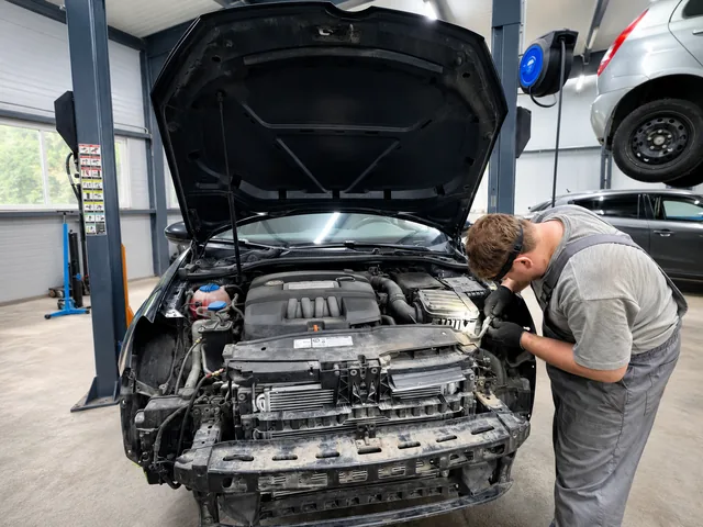 Осмотр двигателя автомобиля в GT CAR